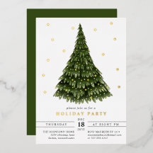 Elegante Klassieke Folie Kerstfeest Uitnodiging