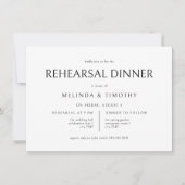 Elegante klassieke formele bruiloft repetitie dine kaart (Voorkant)