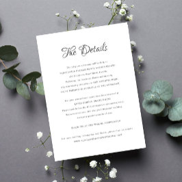 Elegante klassieke formele kalligrafie bruiloft de informatiekaartje