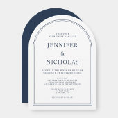 Elegante Klassieke Formele Marine Blauwe bruiloft Kaart