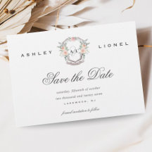 Elegante Klassieke Formele Monogram Bloemenbruilof