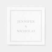 Elegante Klassieke Formele Poederblauwe Bruiloft Servet (Voorkant)