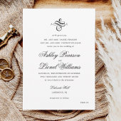 Elegante klassieke formele script monogram bruilof kaart