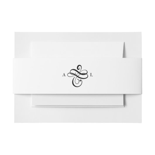 Elegante klassieke formele script monogram bruilof uitnodigingen wikkel (Voorkant Voorbeeld)