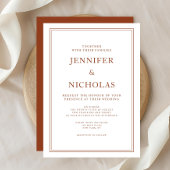 Elegante Klassieke Formele Terracotta Bruiloft Kaart