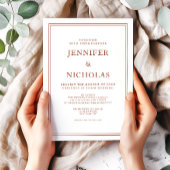 Elegante Klassieke Formele Terracotta Bruiloft Kaart