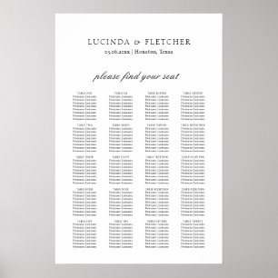 Elegante Klassieke Formele Trouwzaalstoelen Chart Poster