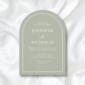 Elegante klassieke formele wijze groene bruiloft kaart