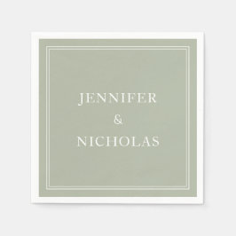 Elegante klassieke formele wijze groene bruiloft servet