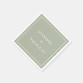 Elegante klassieke formele wijze groene bruiloft servet (Hoek)