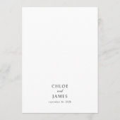 Elegante klassieke formele zwart bruiloft diner menu (Achterkant)