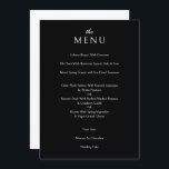 Elegante klassieke formele zwart bruiloft diner menu<br><div class="desc">Elegant Classic Formal Zwart Bruiloft Diner Menu Kaart</div>