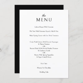 Elegante klassieke formele zwart bruiloft diner menu
