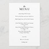 Elegante klassieke formele zwart bruiloft diner menu (Voorkant)
