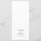 Elegante klassieke formele zwart bruiloft diner menu (Achterkant)