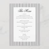 Elegante klassieke formele zwart wit bruiloft dine menu (Voorkant)