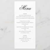 Elegante klassieke formele zwart wit bruiloft dine menu (Voorkant)