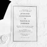 Elegante klassieke formele zwart-witte bruiloft acryl uitnodigingen<br><div class="desc">Elegante klassieke formele zwart-wit bruiloft duidelijke acryl uitnodigingen.</div>