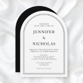 Elegante klassieke formele zwart-witte bruiloft kaart