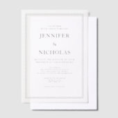 Elegante klassieke formele zwart-witte bruiloft vellum uitnodigingen (Offset)