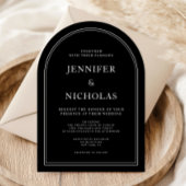 Elegante klassieke formele zwarte bruiloft kaart