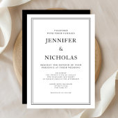 Elegante Klassieke Formele Zwarte En Witte Bruilof Kaart