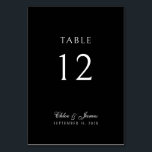 Elegante klassieke formele zwarte namen bruiloft kaart<br><div class="desc">Elegant Classic Formal Black Names Trouwtafel Nummer Kaarten</div>