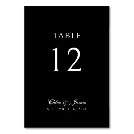 Elegante klassieke formele zwarte namen bruiloft kaart