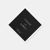 Elegante klassieke formele zwarte namen bruiloft servet (Hoek)