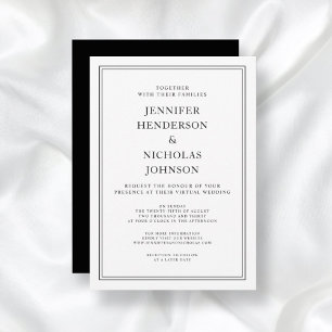 Elegante Klassieke Formele Zwarte Witte Virtuele B Kaart
