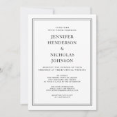 Elegante Klassieke Formele Zwarte Witte Virtuele B Kaart (Voorkant)