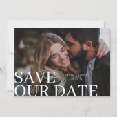 Elegante & klassieke foto bruiloft save the date (Voorkant)