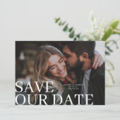 Elegante & klassieke foto bruiloft save the date (Staand voorkant)