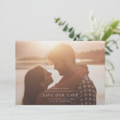 Elegante klassieke foto bruiloft save the date (Staand voorkant)
