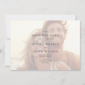 Elegante klassieke foto bruiloft save the date (Achterkant)