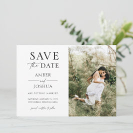 Elegante klassieke foto huwelijksaankondiging kaart