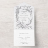 Elegante Klassieke Franse Rococo Bloem All In One Uitnodiging (Binnen)