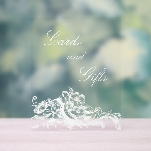 Elegante klassieke Franse rococo floraal Acryl Bord (Neutraal)