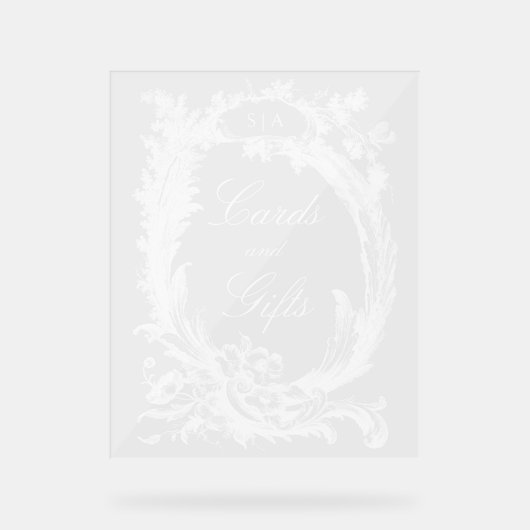 Elegante klassieke Franse rococo floraal Acryl Bord (Voorkant)