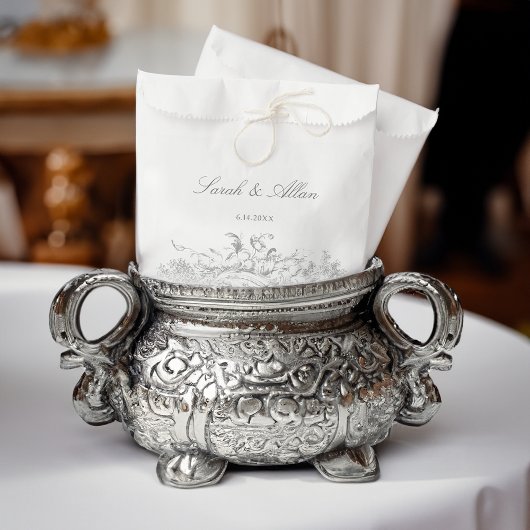 Elegante klassieke Franse rococo floraal Bedankzakje