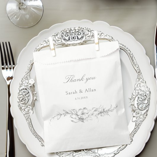 Elegante klassieke Franse rococo floraal Bedankzakje