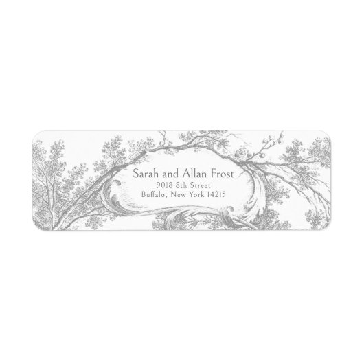 Elegante klassieke Franse rococo floraal Etiket (Voorkant)