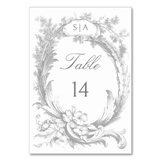 Elegante klassieke Franse rococo floraal Kaart (Voorkant)