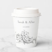 Elegante klassieke Franse rococo floraal Papieren Bekers (Achterkant)