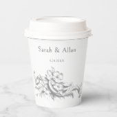 Elegante klassieke Franse rococo floraal Papieren Bekers (Voorkant)