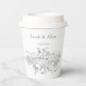 Elegante klassieke Franse rococo floraal Papieren Bekers (Achterkant)