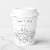 Elegante klassieke Franse rococo floraal Papieren Bekers (Voorkant)