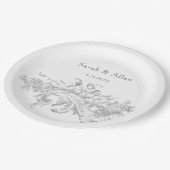 Elegante klassieke Franse rococo floraal Papieren Bordje (Gekanteld)