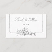 Elegante klassieke Franse rococo floraal Plaatskaartje (Achterkant)