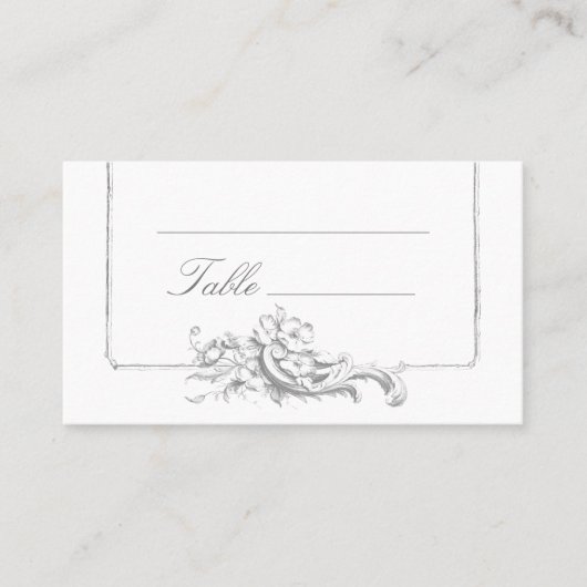 Elegante klassieke Franse rococo floraal Plaatskaartje (Voorkant)